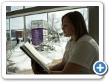 Girl Studying in CSU_Snow In background
